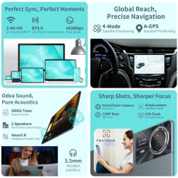 Odea S11 Tablet Android 14 Max 16GB RAM 256GB ROM T606 8-core 11 inch TDDI Tablets 4G VoLTE GPS 8000mAh Widevine L1 Type-C