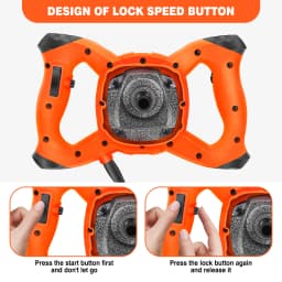 2600W Electric Concrete Mixer Paddle Plaster Mixer for Mortar Grouts Paint Cement 6 Speed with 2m Cable M14
