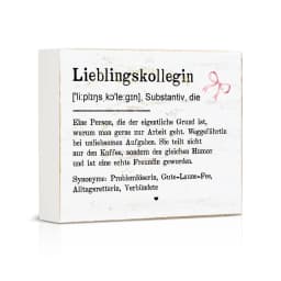 Putuo Decor German White Box Wooden Sign, Lieblingskollegin ['li:Plɪŋsˌkɔle:Gɪn], Substantiv, Die, Desk Decor for Home Office