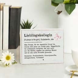 Putuo Decor German White Box Wooden Sign, Lieblingskollegin ['li:Plɪŋsˌkɔle:Gɪn], Substantiv, Die, Desk Decor for Home Office