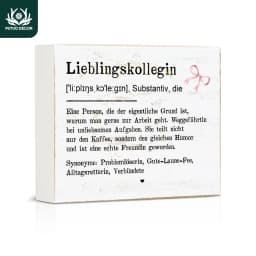Putuo Decor German White Box Wooden Sign, Lieblingskollegin ['li:Plɪŋsˌkɔle:Gɪn], Substantiv, Die, Desk Decor for Home Office