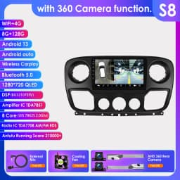 4G Carplay Android 14 Car radio for Renault Master III 3 Opel Movano Nissan NV400 multimedia player 2din Autoradio GPS Stereo