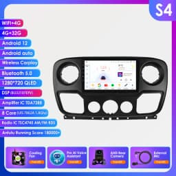 4G Carplay Android 14 Car radio for Renault Master III 3 Opel Movano Nissan NV400 multimedia player 2din Autoradio GPS Stereo