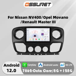 4G Carplay Android 14 Car radio for Renault Master III 3 Opel Movano Nissan NV400 multimedia player 2din Autoradio GPS Stereo