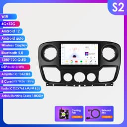 4G Carplay Android 14 Car radio for Renault Master III 3 Opel Movano Nissan NV400 multimedia player 2din Autoradio GPS Stereo
