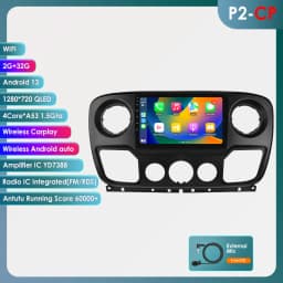 4G Carplay Android 14 Car radio for Renault Master III 3 Opel Movano Nissan NV400 multimedia player 2din Autoradio GPS Stereo