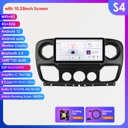 4G Carplay Android 14 Car radio for Renault Master III 3 Opel Movano Nissan NV400 multimedia player 2din Autoradio GPS Stereo