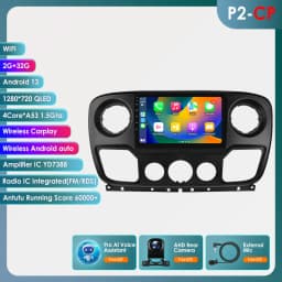 4G Carplay Android 14 Car radio for Renault Master III 3 Opel Movano Nissan NV400 multimedia player 2din Autoradio GPS Stereo