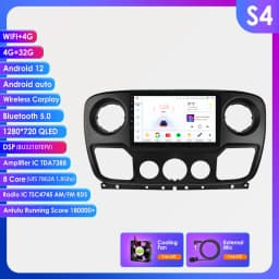 4G Carplay Android 14 Car radio for Renault Master III 3 Opel Movano Nissan NV400 multimedia player 2din Autoradio GPS Stereo