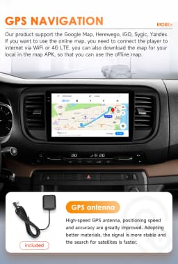 Hizpo Wireless CarPlay Android Auto For Peugeot Expert 3 Citroen Jumpy 3 SpaceTourer 2016 - 2021 Car Radio Multimedia Video GPS