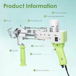2in1 tufting gun, Aomdom tufting gun electric 7-21mm tufting gun 5-40mm/s cutting pile and ring pile tufting gun set