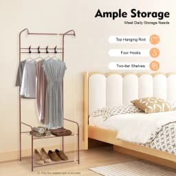 Independent Hanger Brown Metal Shoe Hanger 4 Hooks Clothes Rack Clothes Hangers Coat Hanger Stand Wardrobe Stand
