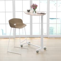Side table height adjustable laptop table with wheels 74-108 cm mobile desk sofa table for living room bedroom