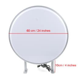 LOGO Sign Light Outdoor LED Light Box Wall-mounted Billboard Round 60cm/24", White