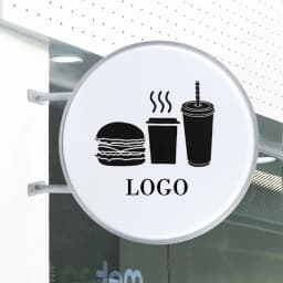 LOGO Sign Light Outdoor LED Light Box Wall-mounted Billboard Round 60cm/24", White