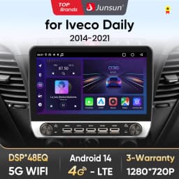 Junsun 10" Button Car Radio for Iveco Daily 2014-2021 GPS Multimedia Stereo BT FM RDS Wireless CarPlay for Apple Android Auto 4G