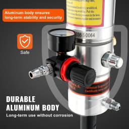 SucceBuy Pneumatic Grease Pump Air Operated with 13 ft High Hose 360° Swivel Grease Gun Head Lubrication 50:1 Pressure Ratio