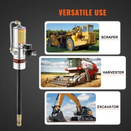 SucceBuy Pneumatic Grease Pump Air Operated with 13 ft High Hose 360° Swivel Grease Gun Head Lubrication 50:1 Pressure Ratio