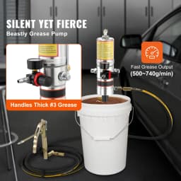 SucceBuy Pneumatic Grease Pump Air Operated with 13 ft High Hose 360° Swivel Grease Gun Head Lubrication 50:1 Pressure Ratio