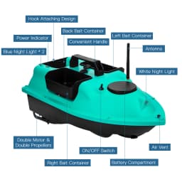 Wireless GPS Fishing Bait Boat with 3 Bait Containers Remo Control Bait Boat with 16-points GPS Positioning Function