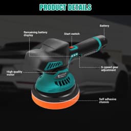 Polishing Machine 12V Cordless Polisher 6 Gears 500W Automotive Electric Waxing Repairing Wireless Sander Polish 2.0Ah Battery