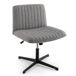 Seated chair, swivel chair without armrests, desk chair with wide seat, office chair with cross base