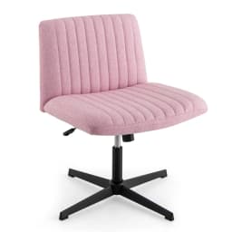 Seated chair, swivel chair without armrests, desk chair with wide seat, office chair with cross base
