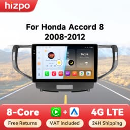 Hizpo 9 Inch Radio For Honda Accord 8 2008-2012 4G Car Multimedia GPS 2din Autoradio Wireless CarPlay Android Auto Navigation BT