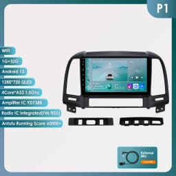Hizpo 8+128G Android 14 Auto Radio For Hyundai Santa Fe 2 2006-2012 Carplay Car Multimedia GPS 2din Autoradio Navigation 2 din