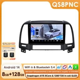 Hizpo 8+128G Android 14 Auto Radio For Hyundai Santa Fe 2 2006-2012 Carplay Car Multimedia GPS 2din Autoradio Navigation 2 din