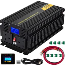 SucceBuy Modified Sine Wave Inverter DC 12V - AC 240V / DC 24V - AC 240V Aluminum Alloy LCD Screen & LED Indicators for Powering