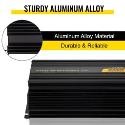 SucceBuy Modified Sine Wave Inverter DC 12V - AC 240V / DC 24V - AC 240V Aluminum Alloy LCD Screen & LED Indicators for Powering
