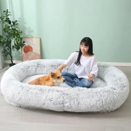 65x37.4x11.8 Inches Human Dog Bed, Detachable Multifunctional Oval Large Dog Bed With Non-slip Design, Human Size Dog Bed