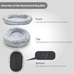 65x37.4x11.8 Inches Human Dog Bed, Detachable Multifunctional Oval Large Dog Bed With Non-slip Design, Human Size Dog Bed