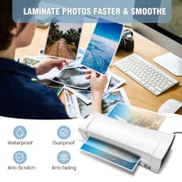 SL200 Desktop Laminator Machine Set A4 Size Hot and Cold Laminator 2 Roller System 9 inches Max Width for A4/A5/A6 Quick Heat-up