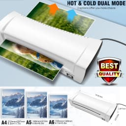 SL200 Desktop Laminator Machine Set A4 Size Hot and Cold Laminator 2 Roller System 9 inches Max Width for A4/A5/A6 Quick Heat-up