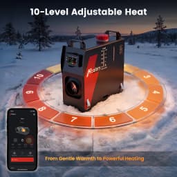 HCALORY 12V Diesel Car Heater 5-8KW Standing Air Heater for Car Parking with Smart App LCD Panel And Remote Control 24V