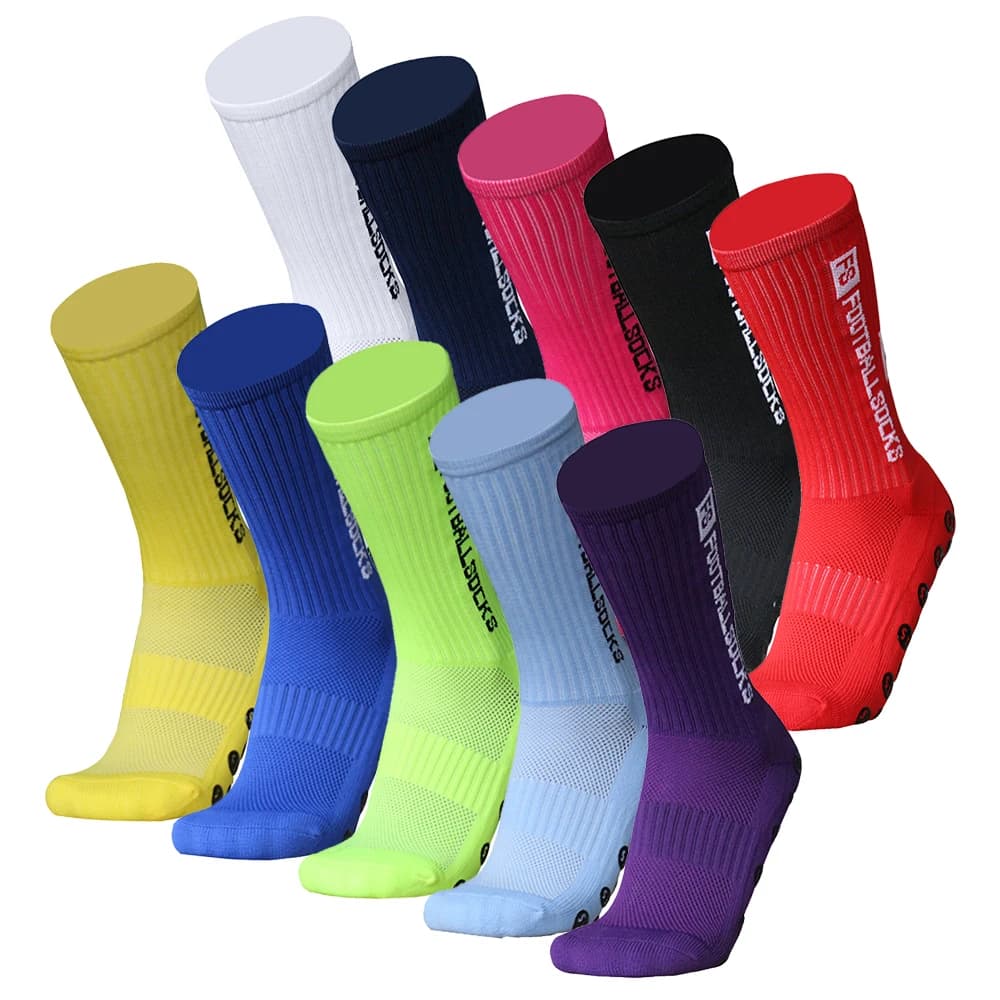 1 Pairs Outdoor Sports Running Socks Stretch Socks Athletic Football Soccer Socks Anti Slip Sock with Grips for Adult 39-46