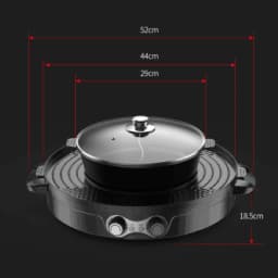 Hot Pot Electric Hotpot 2 In 1 Grill and Hotpot Multifunction Double Electric Pot BBQ Grill Pan for Family Dining and Parties