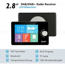 2.8" 1/2 DIN Color Screen TFT Display Autoradio DAB Receivers DAB+ Antenna Adapter BT FM Transmitter Digital AUX Receiv USB TF