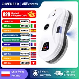 DIVEDEER White/Black Home Automatic No Spray or Water spray Window Cleaning Robot Intelligent Wipe High-rise Large Area Window
