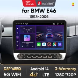 Junsun 10" Button Car Radio for BMW E46 M3 318/320/325/330/335 GPS Multimedia Stereo Wireless CarPlay for Apple Android Auto 4G