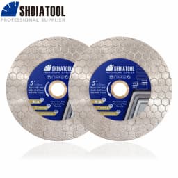 SHDIATOOL 2Pcs Dia125mm Double-sided Cutting Disc Diamond Saw Blade Grinding Wheel For Ceramic Tile Marble 5inches Cutter Plate
