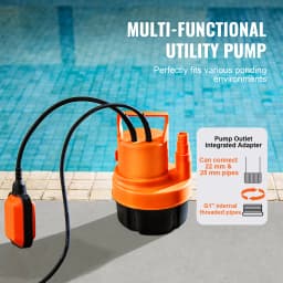SucceBuy Utility Pump 1585/2510/4000 GPH High Flow Sump Pump Submersible Water Pump with 10ft Long Power Cord for Draining Water