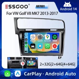 ESSGOO 10" Android 14 4 Core Car Stereo Radio GPS Navi For Volkswagen VW Golf 7 MK7 VII 2013-2017 Carplay Car WIFI USB BT FM RDS