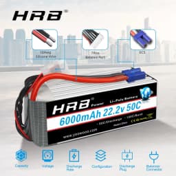 HRB Lipo Battery 6S 6000mah XT60 XT90 EC5 50C 22.2V RC Lipo Battery for Quadcopter Airplane Car Truck 500 600 Helicopter