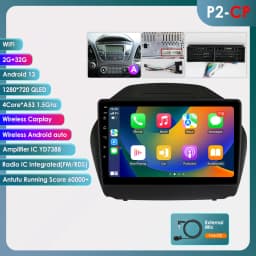 Hizpo 2 DIN Android Auto Radio For Hyundai Tucson 2 IX35 2011 - 2017 Carplay 4G Car Multimedia GPS 2DIN Autoradio Head Unit AI