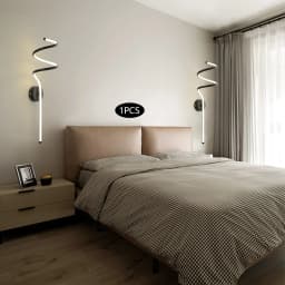LED Wall Sconces LED Wall Lights Modern Black Spiral Wall Lamp Bedside Wall Lamps Warm White Wall Light Fixture for Bedroom