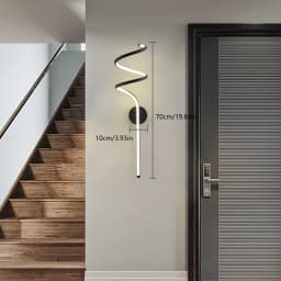 LED Wall Sconces LED Wall Lights Modern Black Spiral Wall Lamp Bedside Wall Lamps Warm White Wall Light Fixture for Bedroom