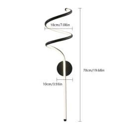 LED Wall Sconces LED Wall Lights Modern Black Spiral Wall Lamp Bedside Wall Lamps Warm White Wall Light Fixture for Bedroom